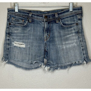 Citizens of Humanity Cuff Off Jean Shorts Size 28 Distressed Raw Hem Ingrid Low
